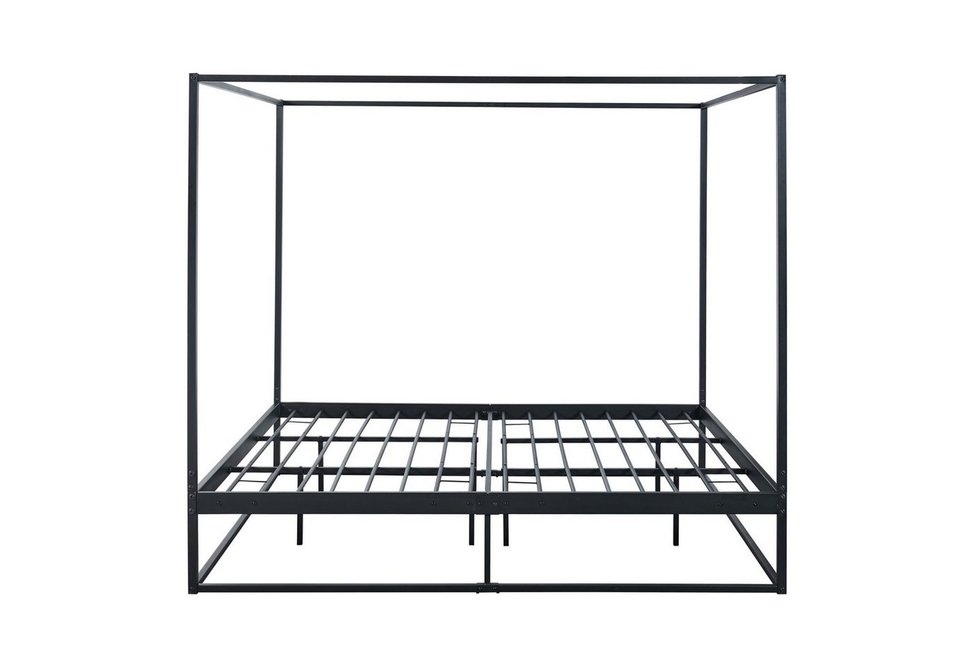 en.casa Himmelbett, »Kristianstad« mit Lattenrost Metall Schwarz 180 x 200 cm – Bild 4 von 5