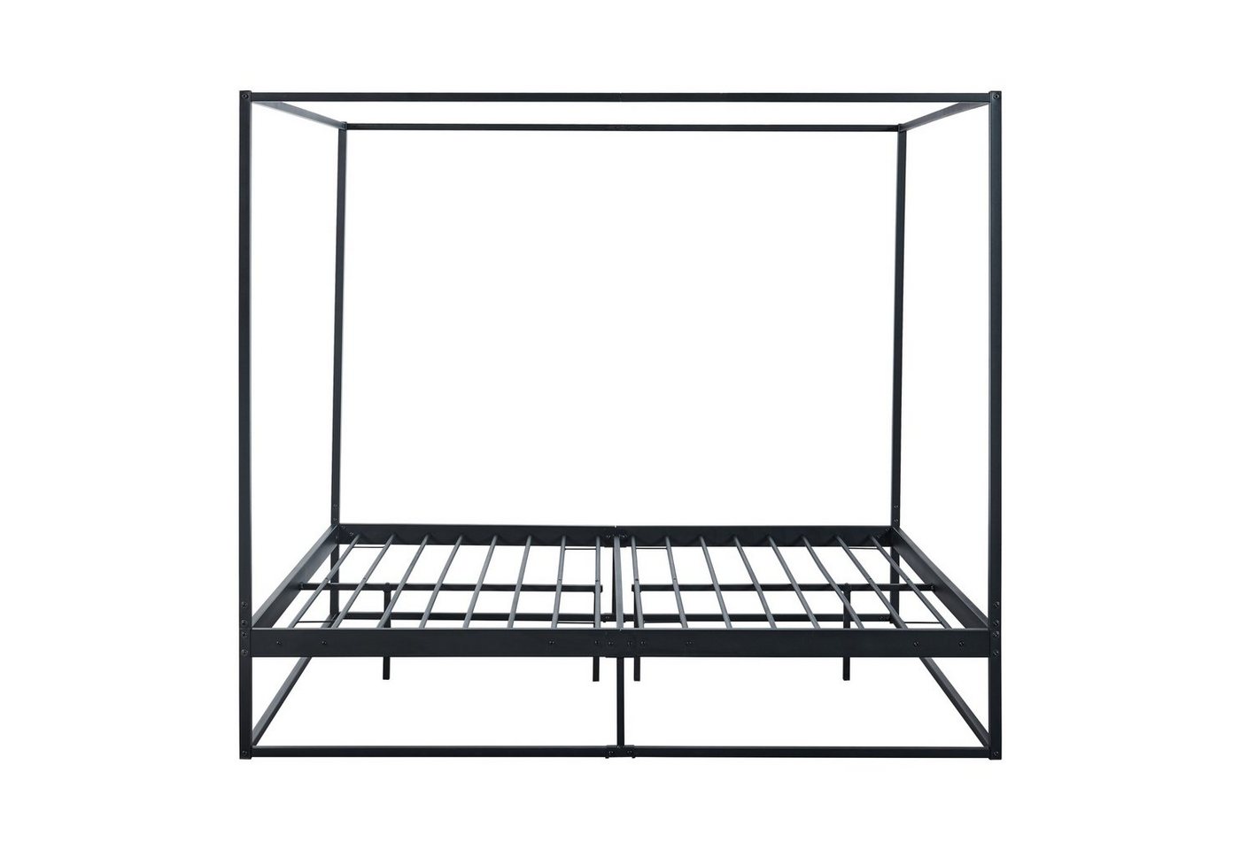 en.casa Himmelbett, »Kristianstad« mit Lattenrost Metall Schwarz 160 x 200 cm – Bild 4 von 5