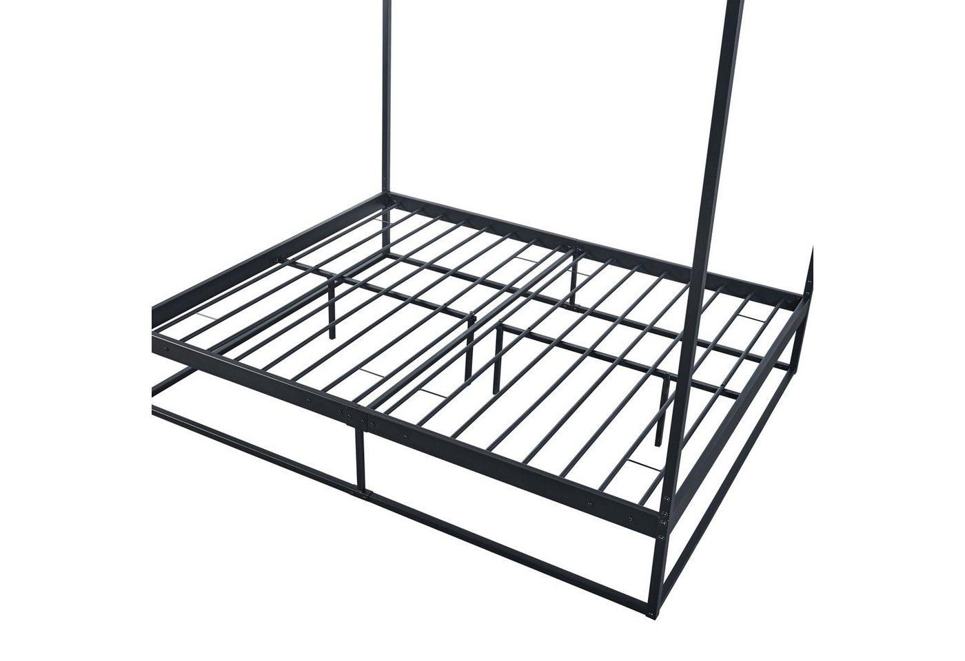 en.casa Himmelbett, »Kristianstad« mit Lattenrost Metall Schwarz 160 x 200 cm – Bild 5 von 5