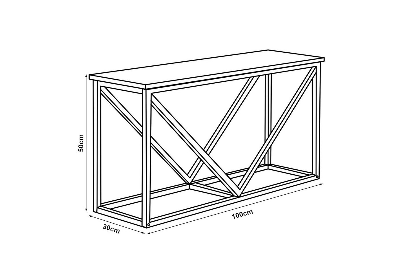en.casa Kaminholzregal, BxTxH:100x30x50 cm, »Vaasa« mit Sitzfläche aus Stahl für Innen – Bild 3 von 5