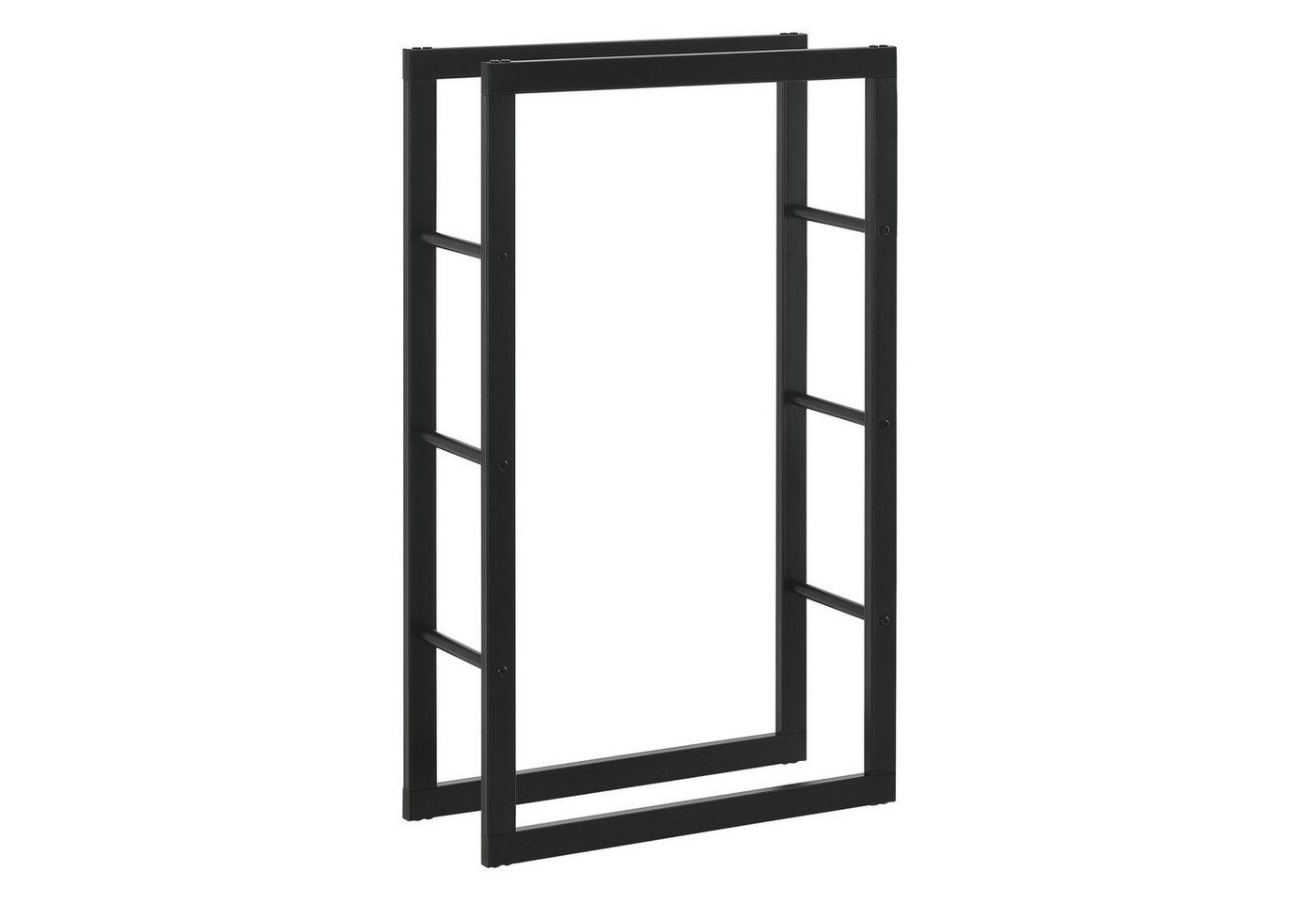 en.casa Kaminholzregal, BxTxH:60x25x100 cm, »Kasan« Brennholzhalter 60x100x25cm Stahl Schwarz – Bild 2 von 5