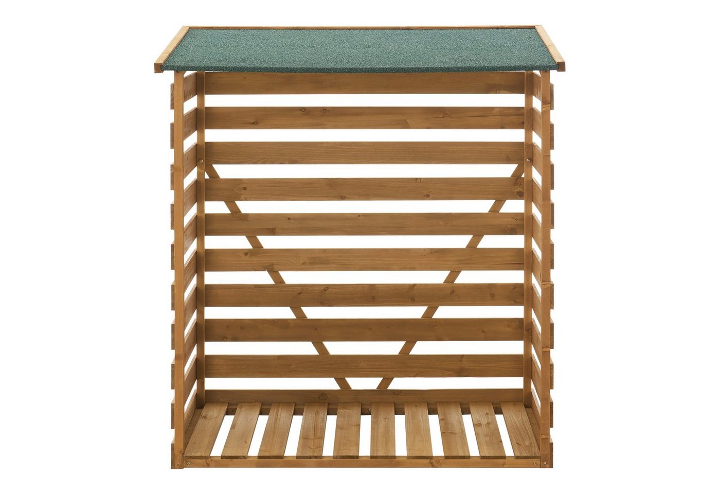 en.casa Kaminholzregal, BxTxH:116x64x123 cm, Brennholzunterstand aus Tannenholz 123x116x64cm Natur – Bild 4 von 5