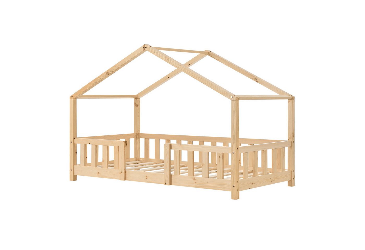 en.casa Kinderbett, »Treviolo« Haus-Optik Montessori 80x160 cm Holzfarben – Bild 2 von 5
