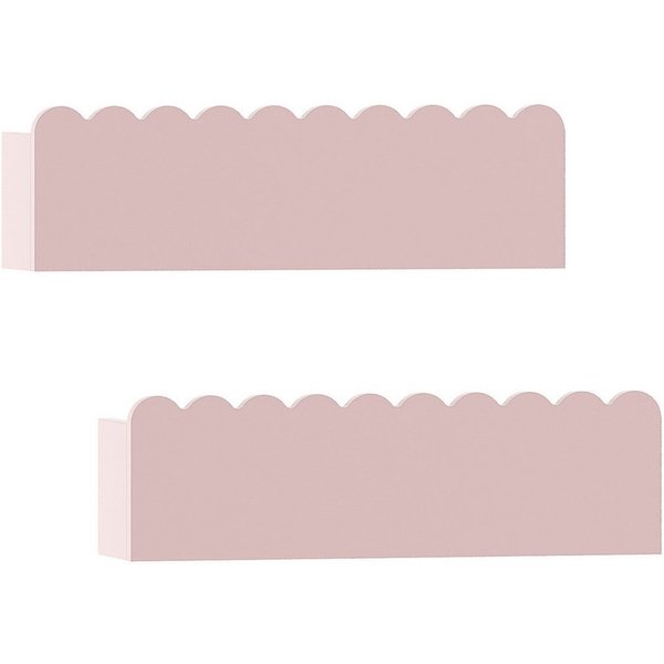 en.casa Kinderregal, Set 2-tlg., »Vestnes« Wellendesign 40 x 10 x 10 cm Cotton Candy