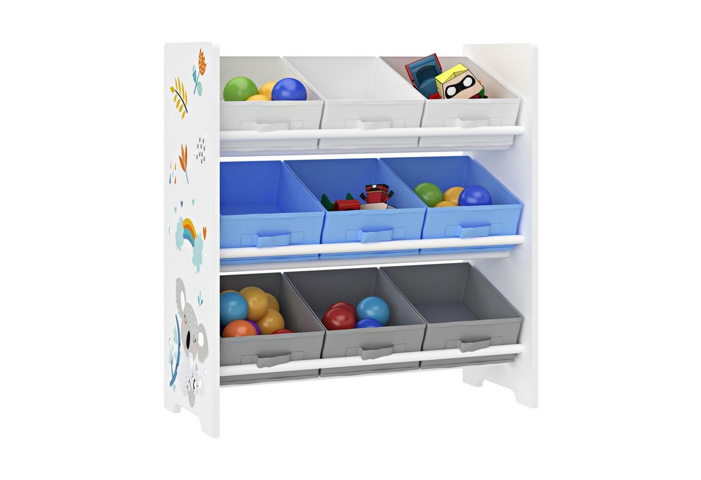 en.casa Kinderregal, »Boiro« Spielzeugregal mit 9 Boxen Koala-Motiv – Bild 3 von 5