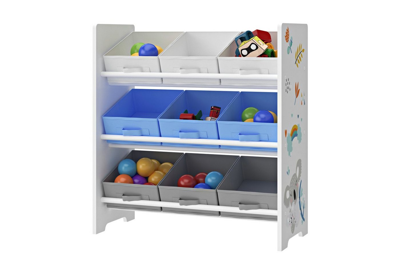 en.casa Kinderregal, »Boiro« Spielzeugregal mit 9 Boxen Koala-Motiv – Bild 5 von 5