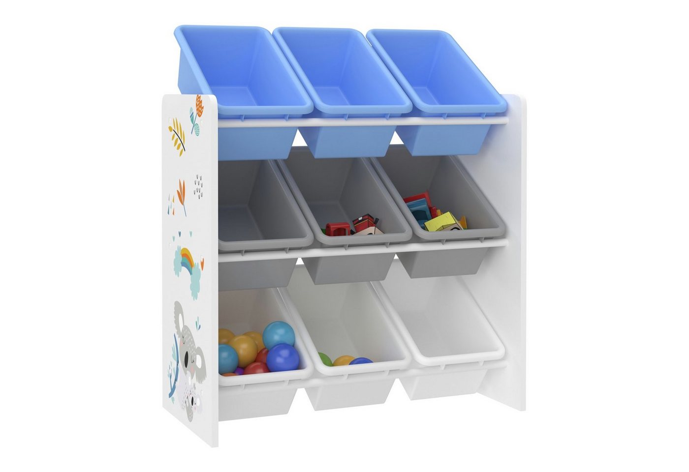 en.casa Kinderregal, »Muxía« mit 9 Ablagekisten Kolala-Motiv 60x62x26,5 cm – Bild 3 von 5