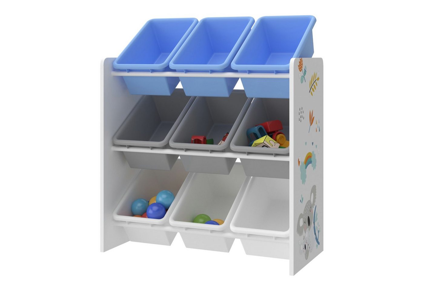 en.casa Kinderregal, »Muxía« mit 9 Ablagekisten Kolala-Motiv 60x62x26,5 cm – Bild 5 von 5