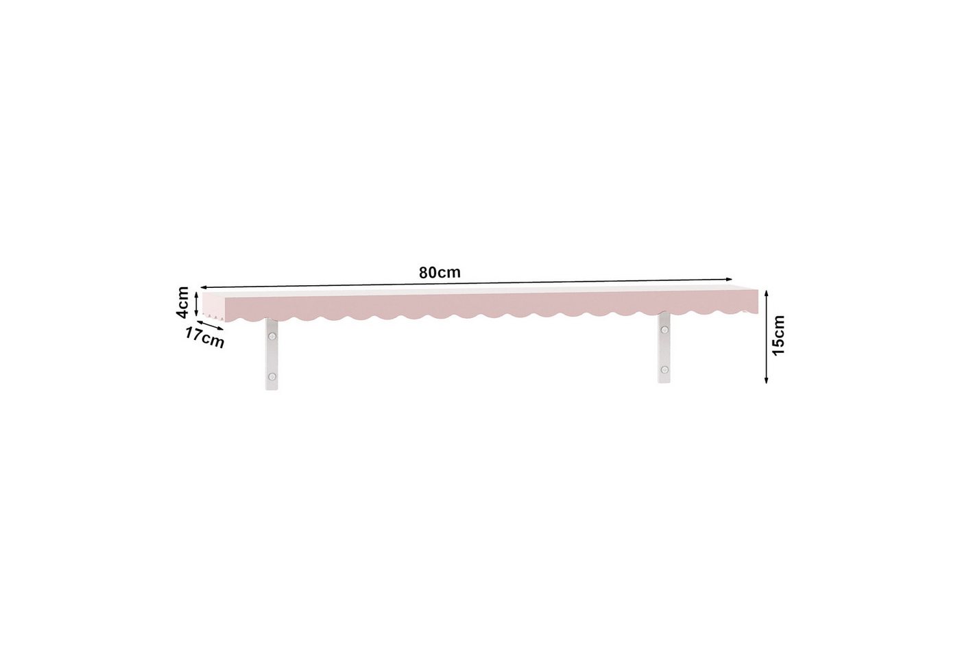 en.casa Kinderregal, Set 2-tlg., »Vestnes« Wellendesign 80 x 17 x 4 cm Cotton Candy – Bild 4 von 5