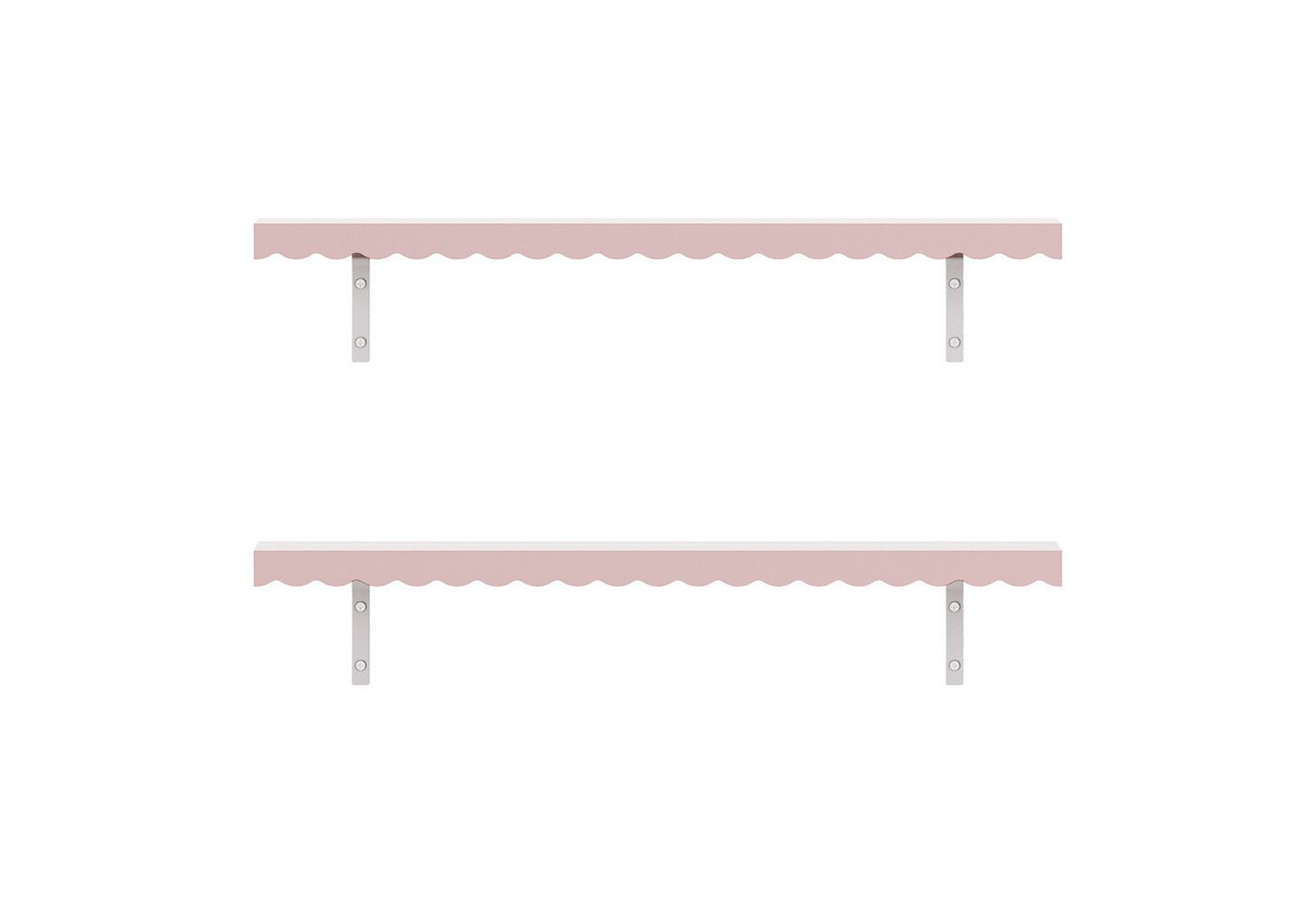 en.casa Kinderregal, Set 2-tlg., »Vestnes« Wellendesign 80 x 17 x 4 cm Cotton Candy – Bild 5 von 5