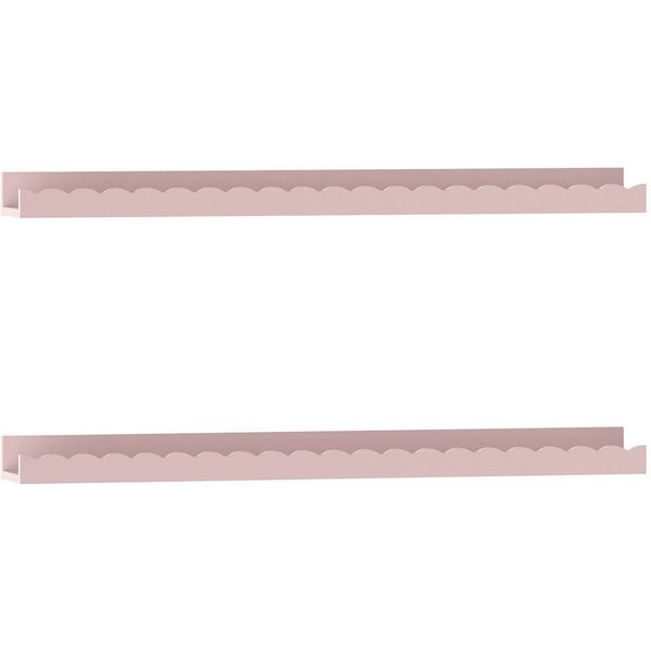 en.casa Kinderregal, Set 2-tlg., »Vestnes« Wellendesign 60 x 10 x 5 cm Cotton Candy