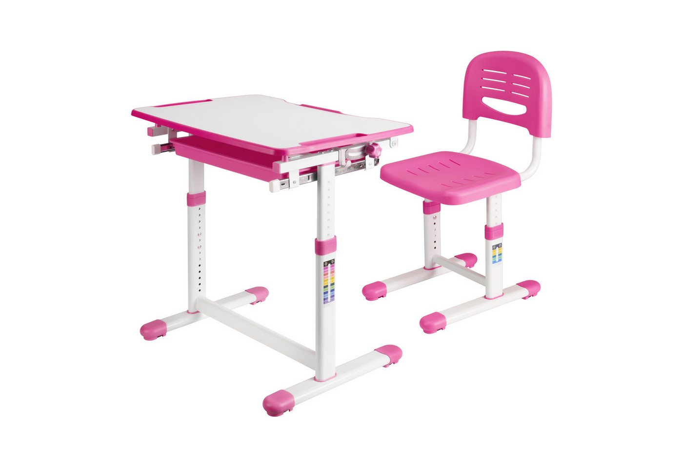 en.casa Kinderschreibtisch, Kinderschreibtischset »Sala« 2-tlg. Kindertisch mit Stuhl Pink – Bild 4 von 5