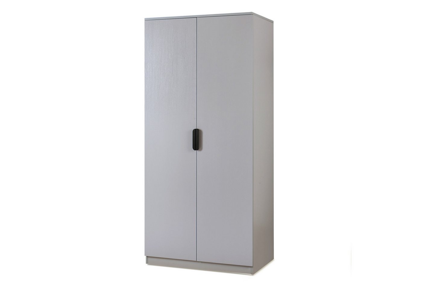 en.casa Kleiderschrank »Eiselfing« 2 Türen, 1 Stange, 4 Fächer 176x80x52 cm Grau – Bild 5 von 5
