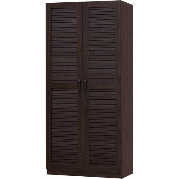 en.casa Kleiderschrank »Finning« 1 Stange, 1 Fach 176x80x52 cm Walnuss