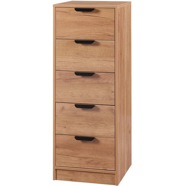 en.casa Kommode, »Varkaus« mit 5 Schubladen 108x40x40 cm Eichenoptik