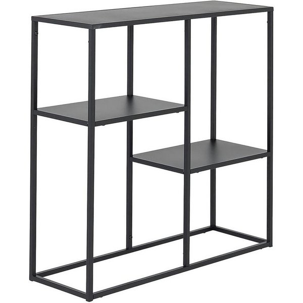 en.casa Konsolentisch, »Strömstad« Standregal 80x80x26 cm mit drei Ablagen Schwarz, matt