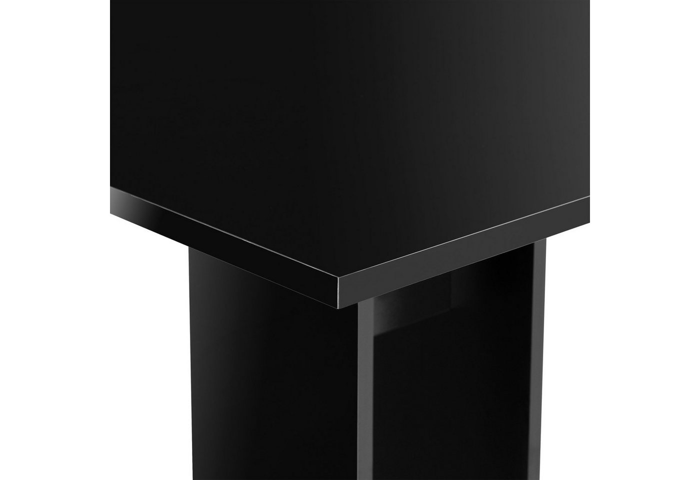 en.casa Küchentisch, »Lindesnes« Säulentisch quadratisch 65x65x78cm schwarz hochglanz – Bild 5 von 5