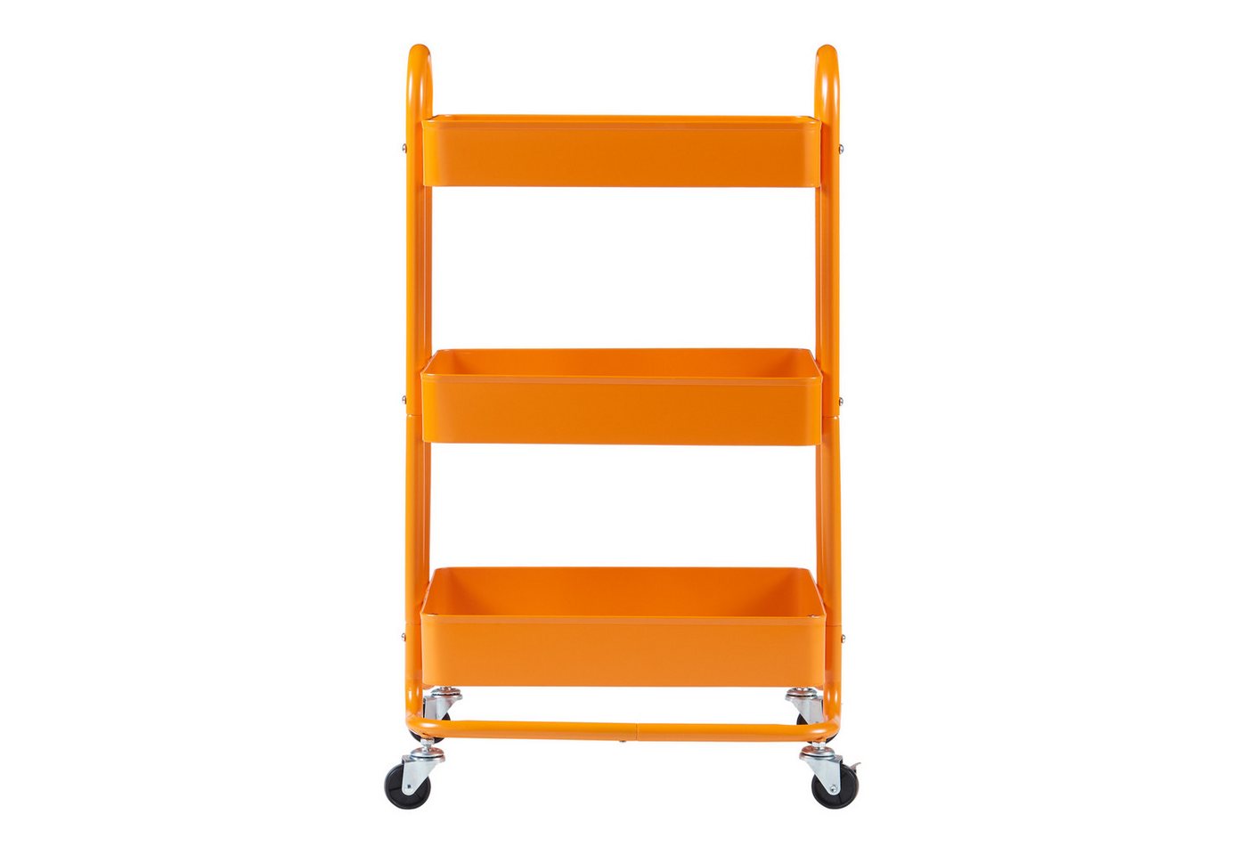 en.casa Küchenwagen, »Pyhäntä« Stahl mit 3 Ebenen Orange – Bild 5 von 5