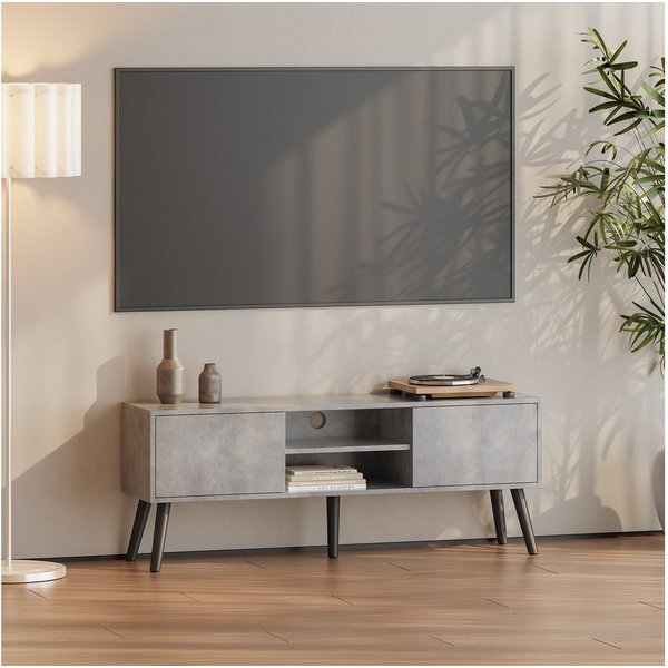 en.casa Lowboard, »Eskilstuna« Fernsehtisch 120x29,5x46,5cm Betonoptik