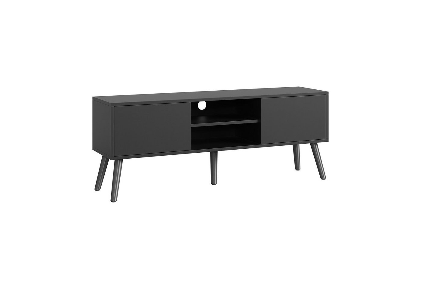 en.casa Lowboard, »Eskilstuna« Fernsehtisch 120x29,5x46,5cm Dunkelgrau – Bild 3 von 5