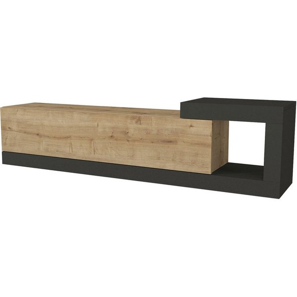 en.casa Lowboard, »Luhanka« 150x30x39 cm Eicheoptik / Anthrazit