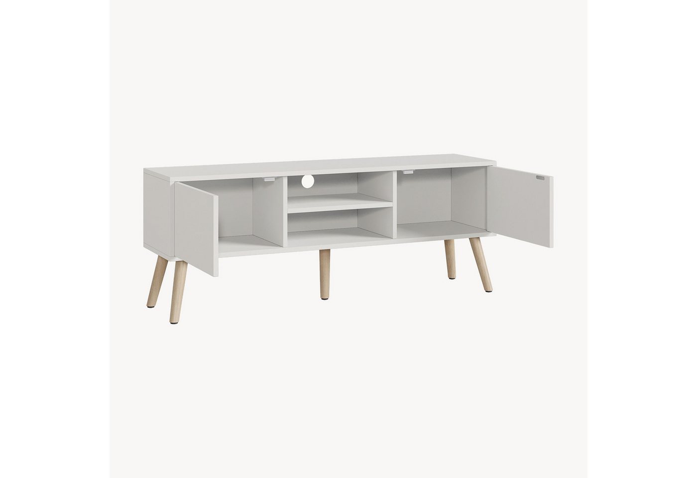en.casa Lowboard, »Eskilstuna« Fernsehtisch 120x29,5x46,5cm Weiß – Bild 5 von 5