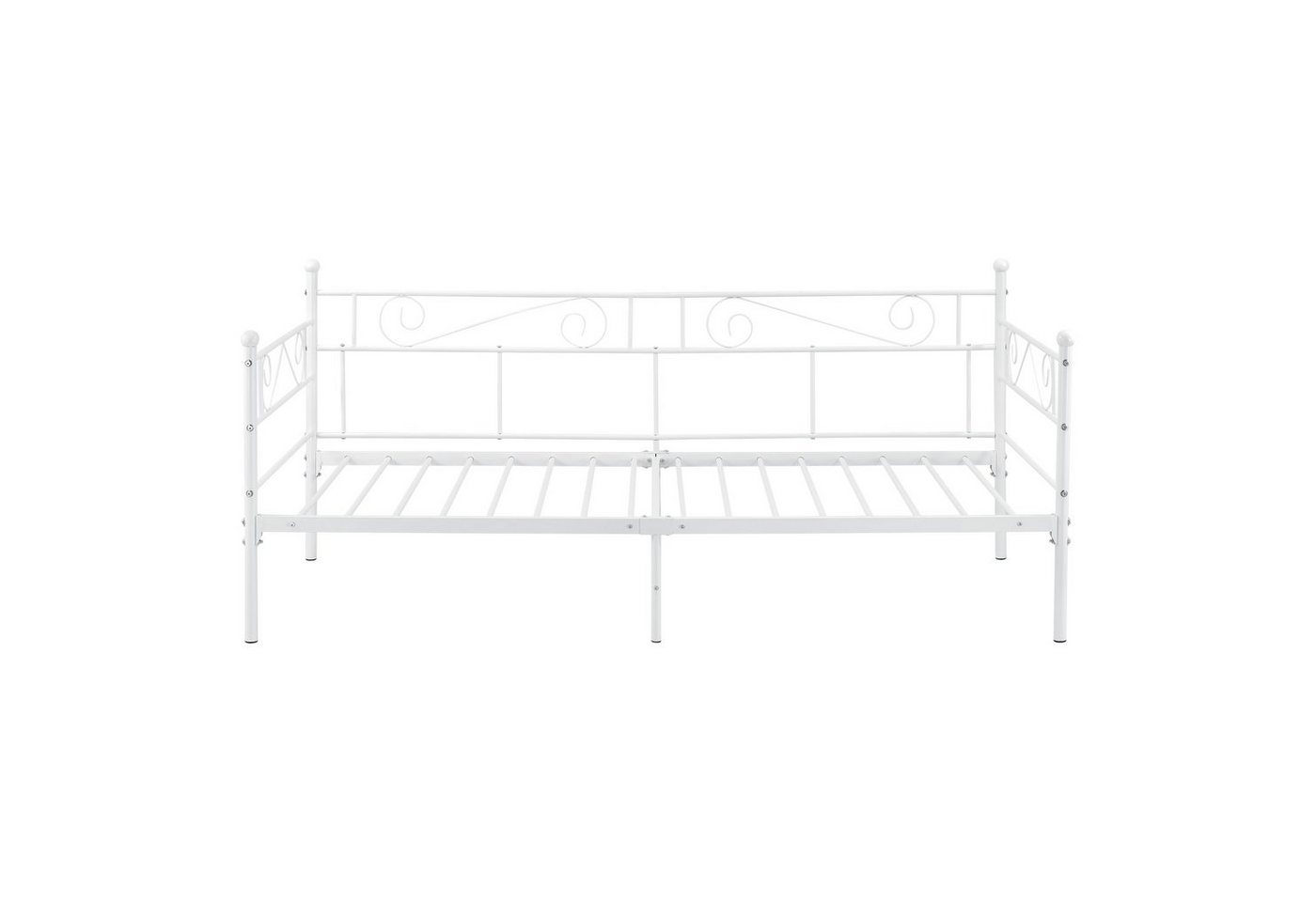 en.casa Metallbett, »Kerava« mit Lattenrost 90x200cm Weiß – Bild 4 von 5