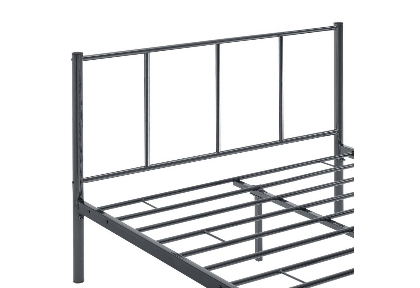 en.casa Metallbett, »Laos« Bettgestell Stahlrahmen 120x200 cm Dunkelgrau, matt – Bild 5 von 5