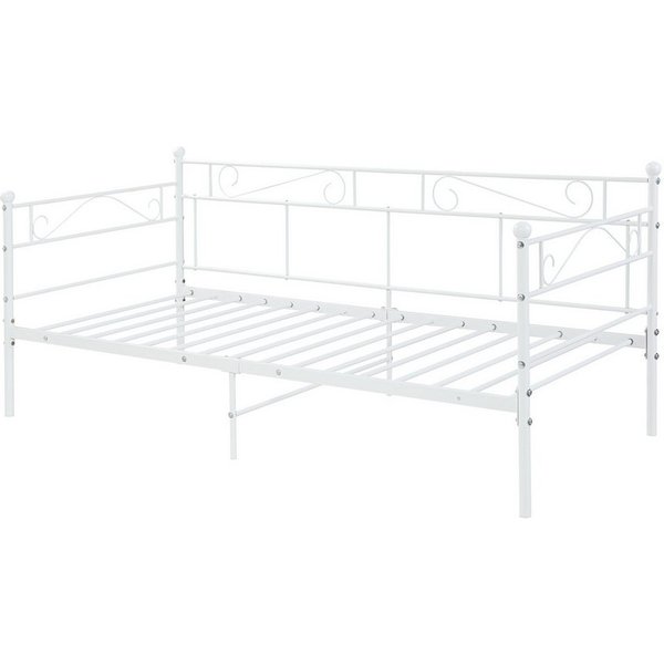 en.casa Metallbett, »Trerunta« Bettgestell 180 x 200 cm Stahl Weiß
