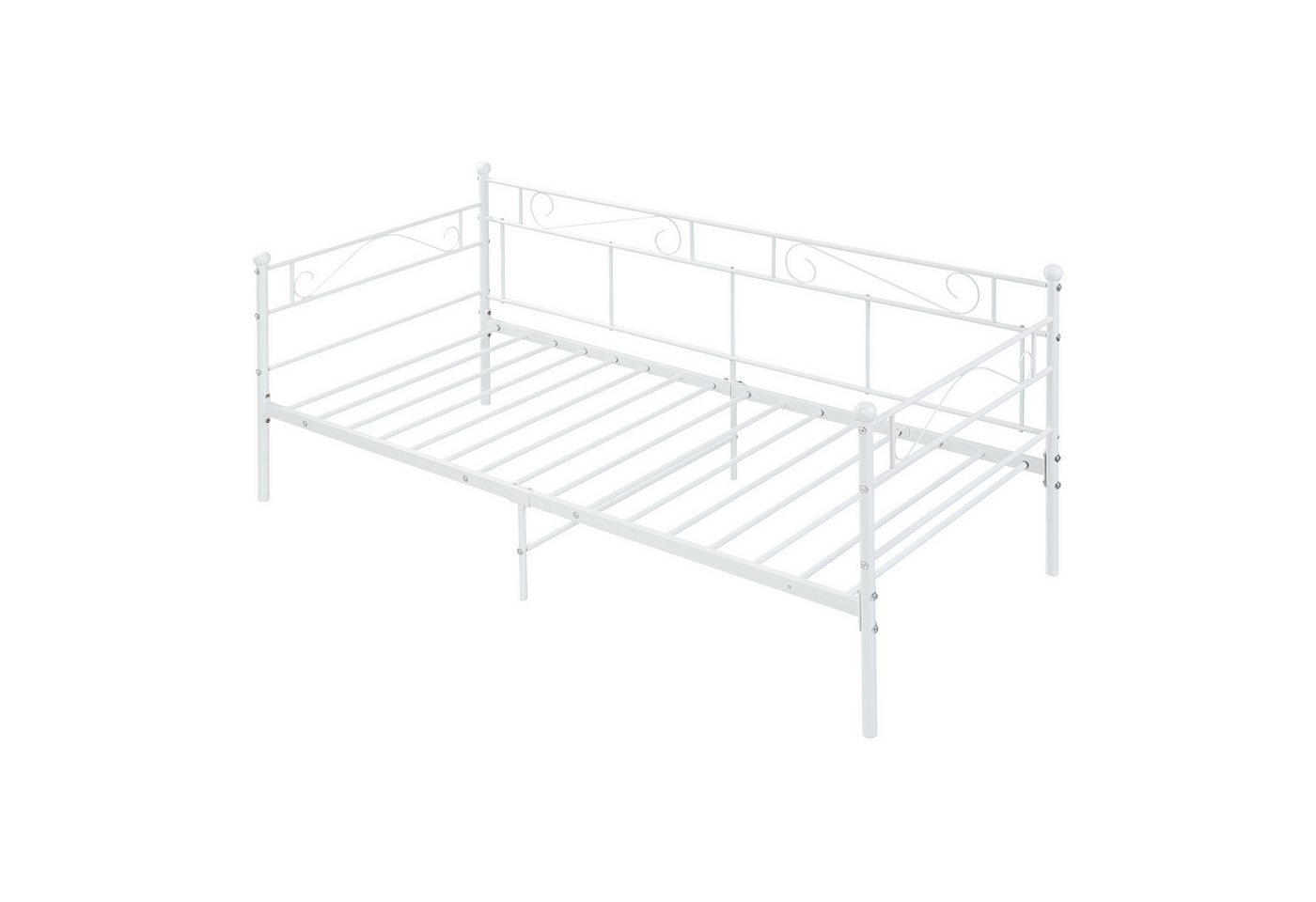en.casa Metallbett, »Trerunta« Bettgestell 180 x 200 cm Stahl Weiß – Bild 5 von 5