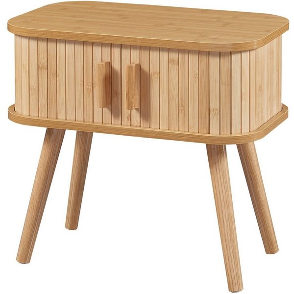 en.casa Nachttisch, »Nordkapp« mit 2 Türen 48 x 30 x 45 cm Holz Bambus