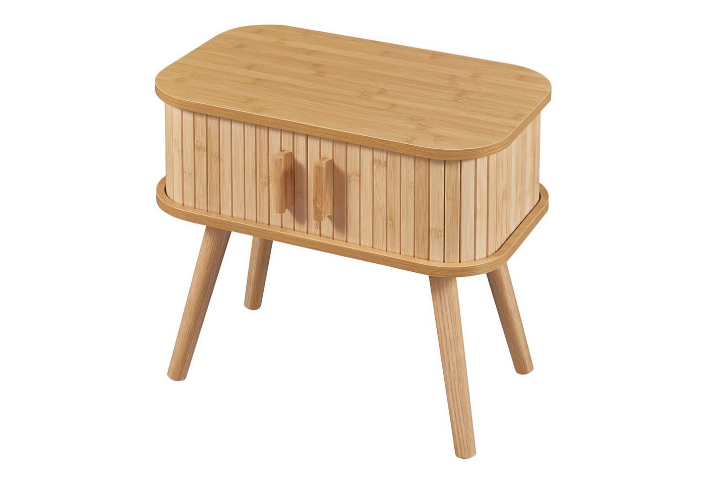 en.casa Nachttisch, »Nordkapp« mit 2 Türen 48 x 30 x 45 cm Holz Bambus – Bild 5 von 5