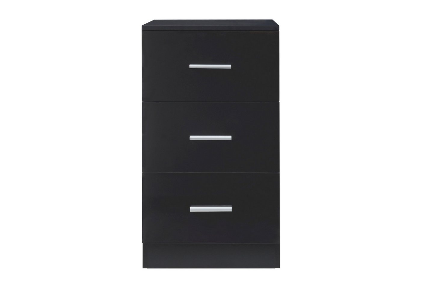 en.casa Nachttisch, »Aurdal« 66 x 37 x 34,5 cm Schwarz, hochglänzend – Bild 5 von 5