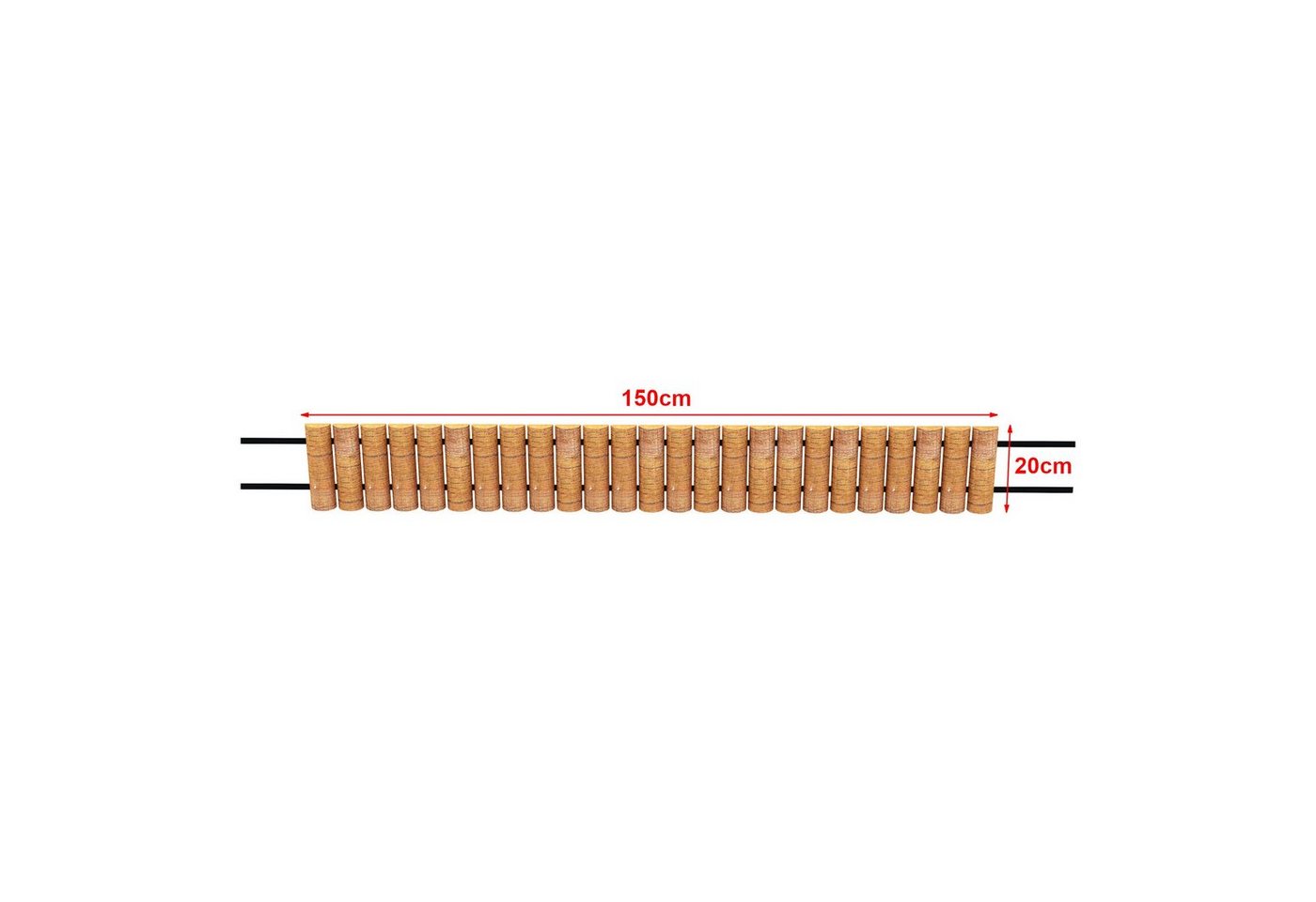 en.casa Palisade, »Rotta« Beetumrandung abrollbar Kiefernholz 150x20cm – Bild 3 von 4