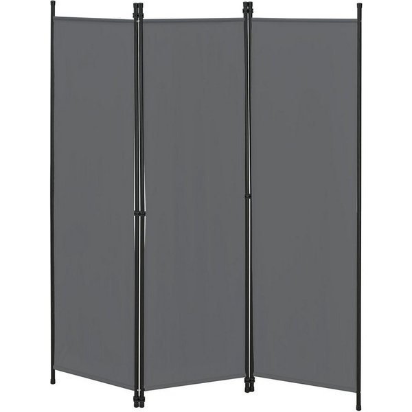 en.casa Paravent, »Huesca« Spanische Wand 3-teilig Sichtschutz 150x171cm Dunkelgrau
