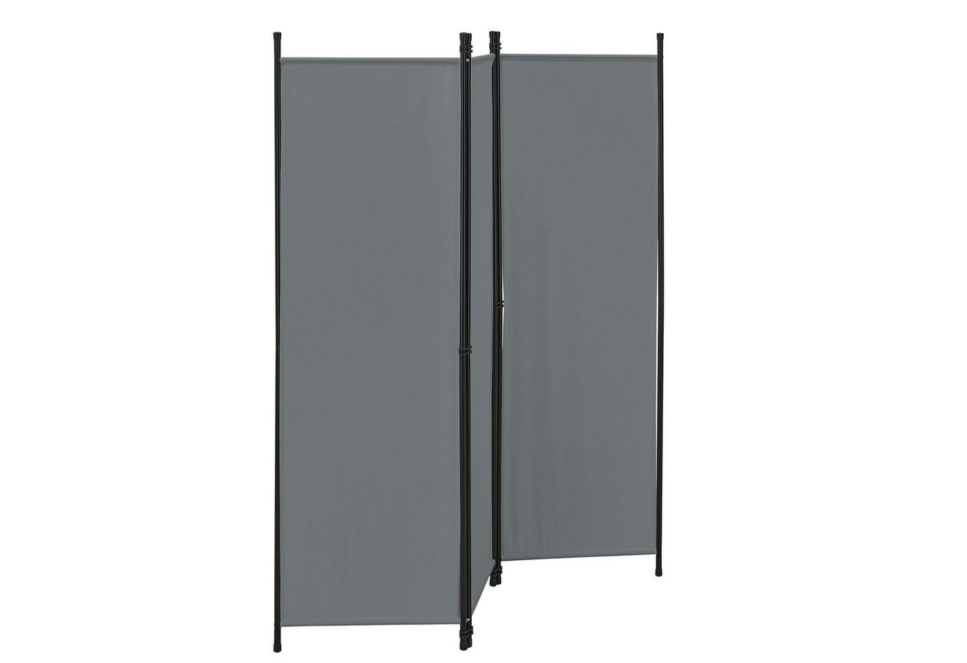 en.casa Paravent, »Huesca« Spanische Wand 3-teilig Sichtschutz 150x171cm Dunkelgrau – Bild 3 von 5