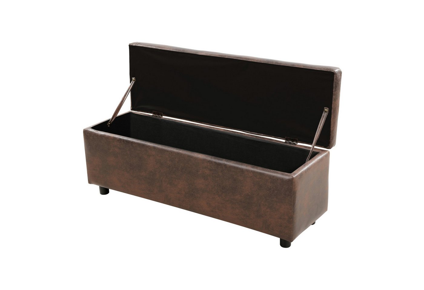en.casa Polsterbank, »Bukit« mit Stauraum 118x37x43 cm klappbar Kunstleder Braun – Bild 4 von 5