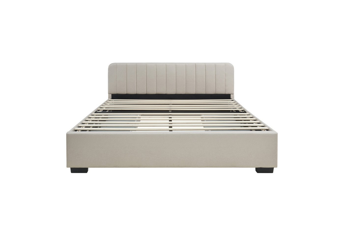en.casa Polsterbett, »Nofrenna« mit 4 Schubladen 140 x 200 cm Leinen Beige – Bild 5 von 5
