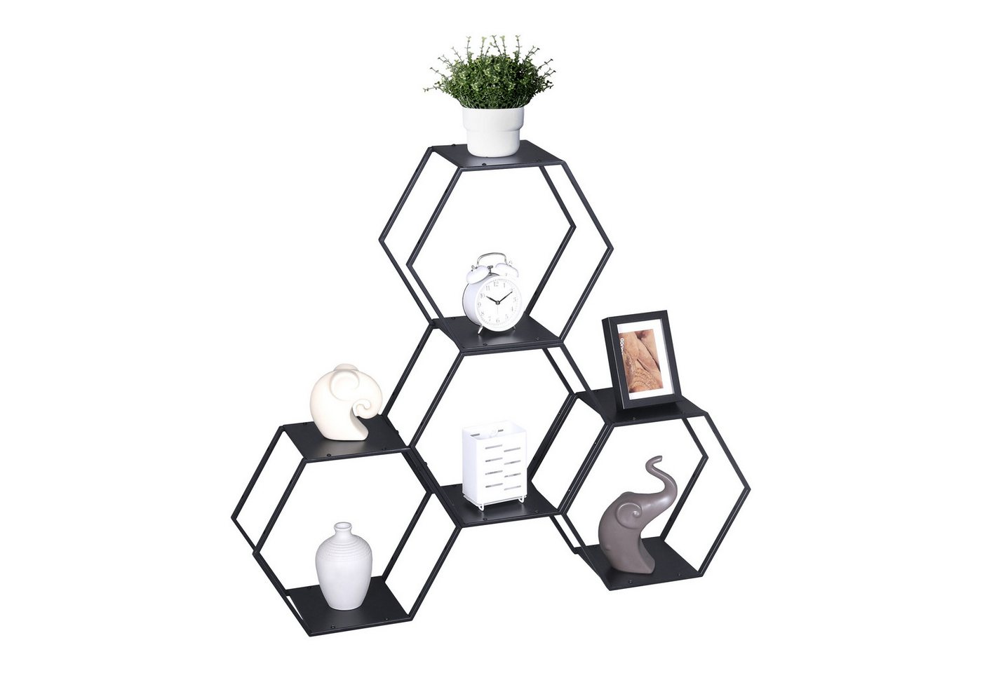 en.casa Regalelement, 4-tlg., »Tand« Regalset 32 x 37 x 19 cm Stahl Schwarz – Bild 4 von 5