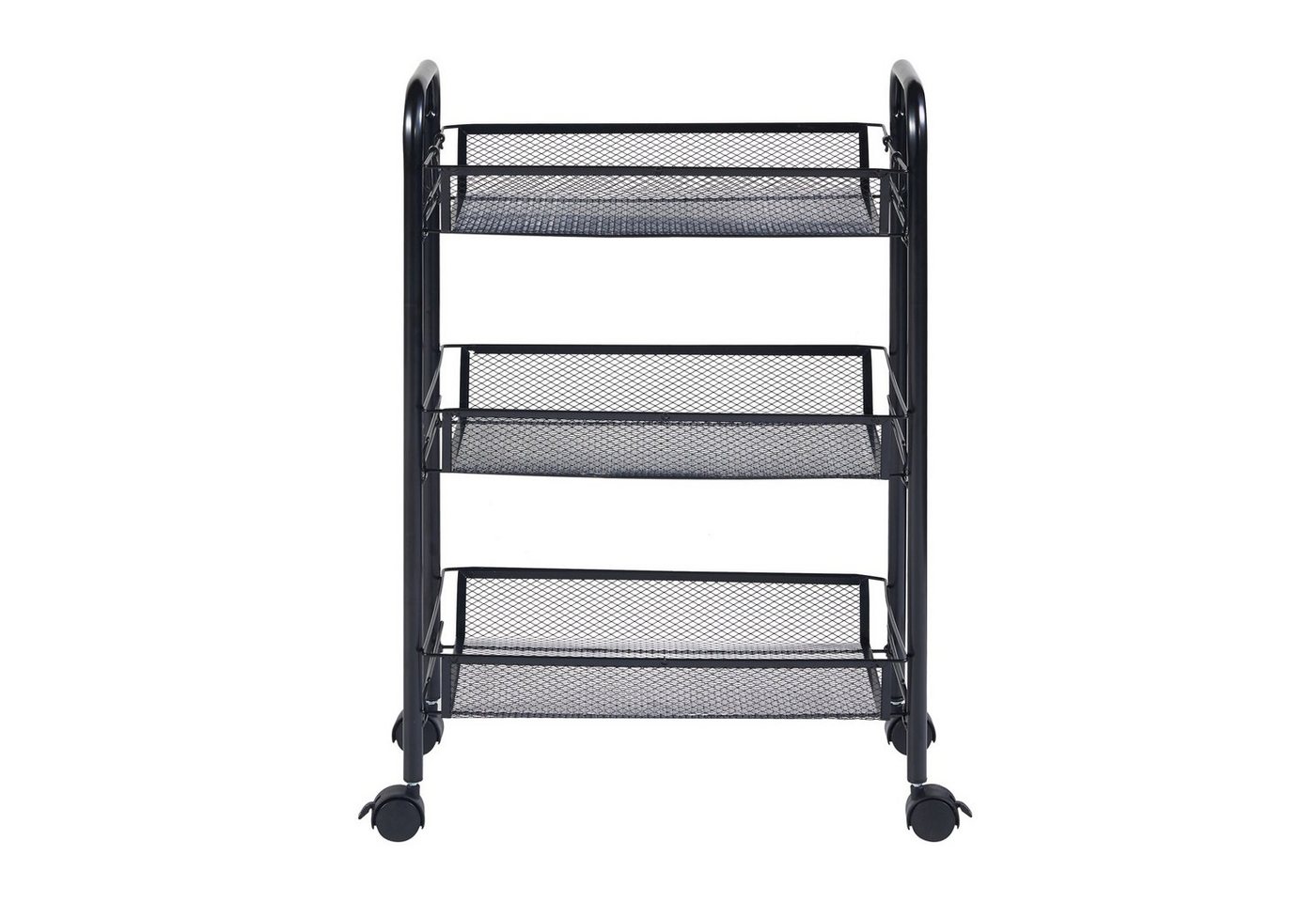 en.casa Rollwagen, »Tromsø« Servierwagen 3 Ablagekörbe 63x44x26cm Schwarz – Bild 5 von 5