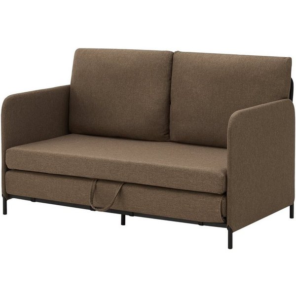 en.casa Schlafsofa, »Soini« mit Liegefunktion 2-Sitzer 78x125x67 cm Braun