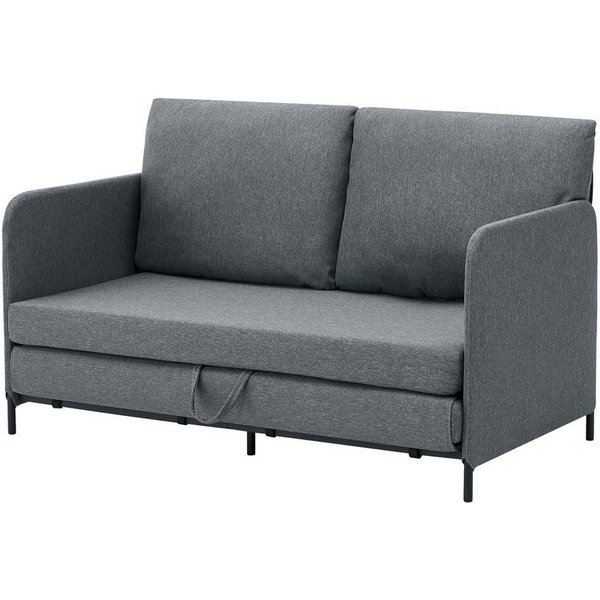 en.casa Schlafsofa, »Soini« mit Liegefunktion 2-Sitzer 78x125x67 cm Dunkelgrau