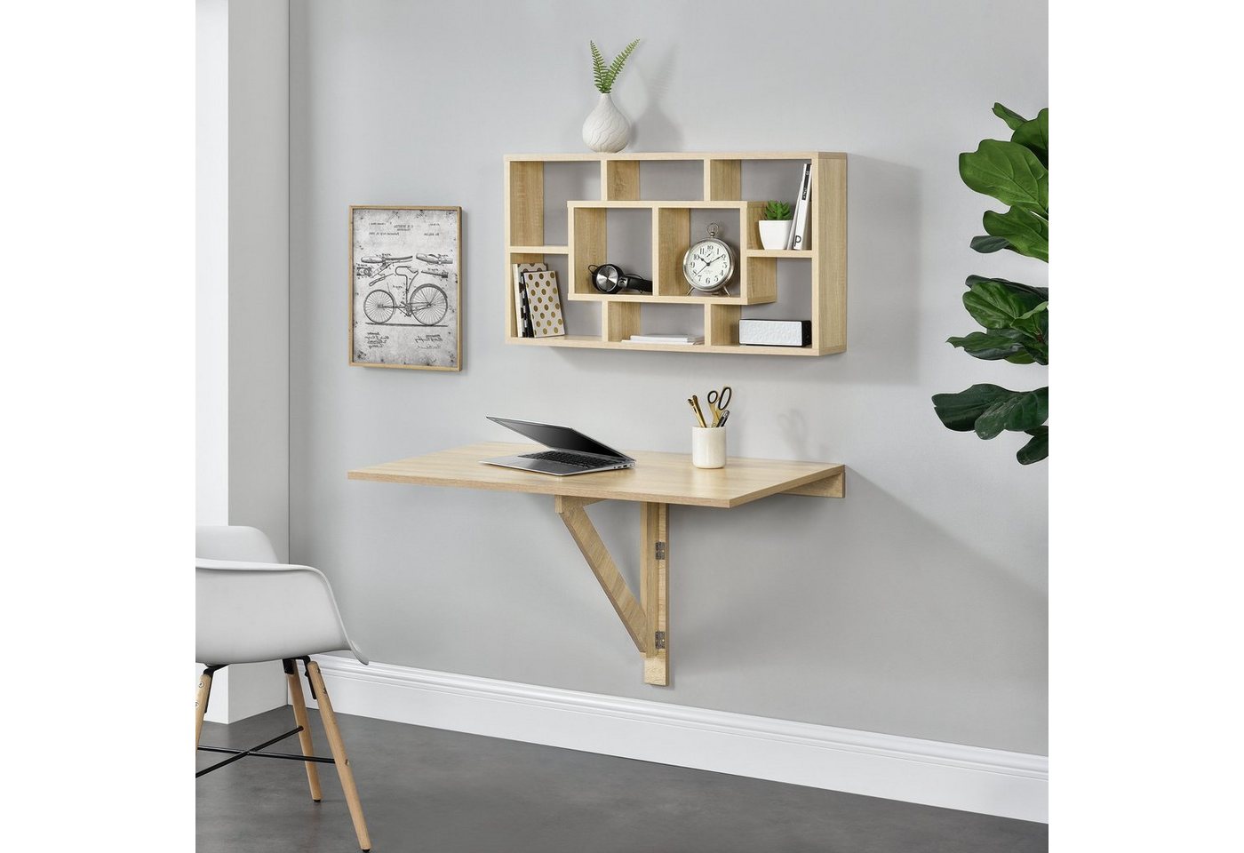 en.casa Schreibtisch, »Singapur« Breite 100cm, Klappbarer Wandtisch – Bild 3 von 5