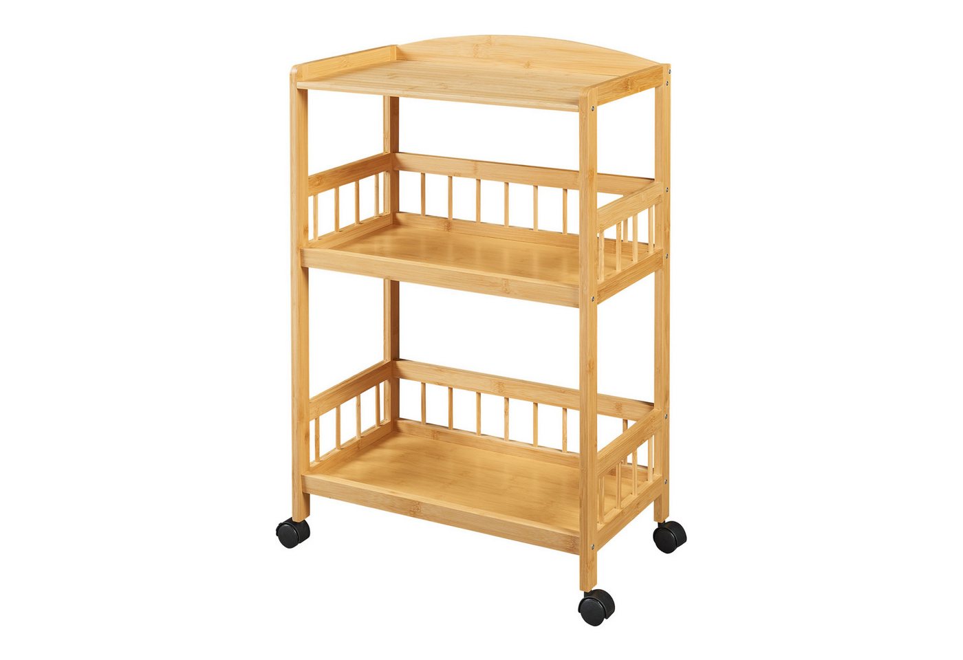 en.casa Servierwagen, »Huddinge« mit 3 Ebenen 80 x 53 x 30 cm Bambus – Bild 3 von 5