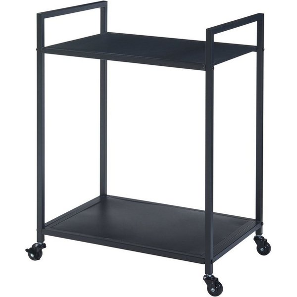en.casa Servierwagen, »Lesja« mit 2 Ablagen Metall 68,5 x 50 x 36 cm Schwarz