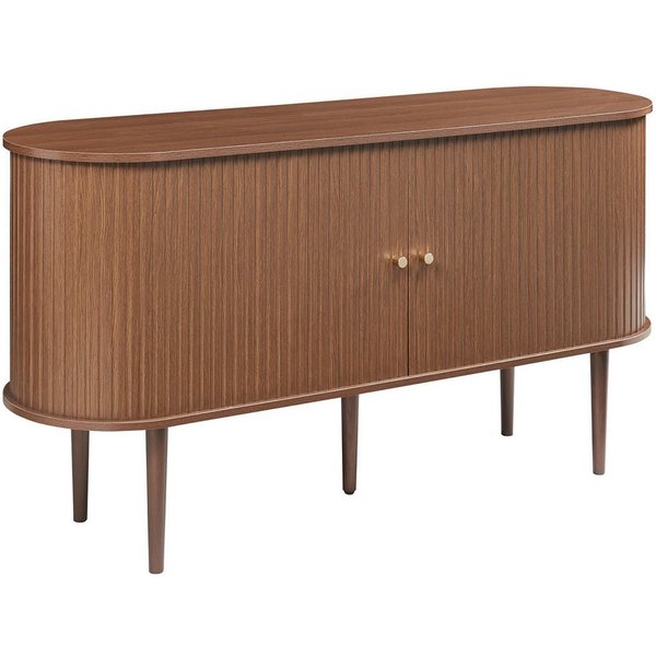 en.casa Sideboard, »Mapia« mit 2 Schiebetüren 140 x 40 x 75 cm Walnussoptik