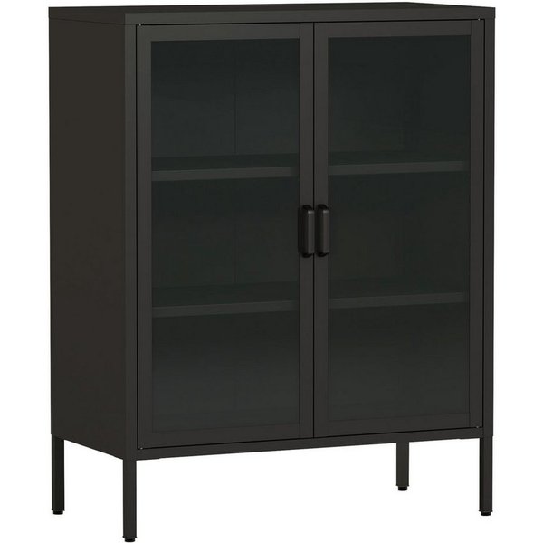 en.casa Sideboard, Fauske 80x40x101,5cm Schwarz