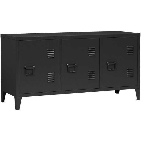 en.casa Sideboard, »Kotka« mit 3 Türen Metall 113 x 40 x 58 cm Schwarz
