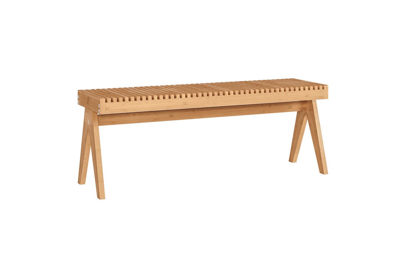 en.casa Sitzbank, »Lasdarvoo« 120 x 35 x 45 cm Bambus Natur – Bild 3 von 5