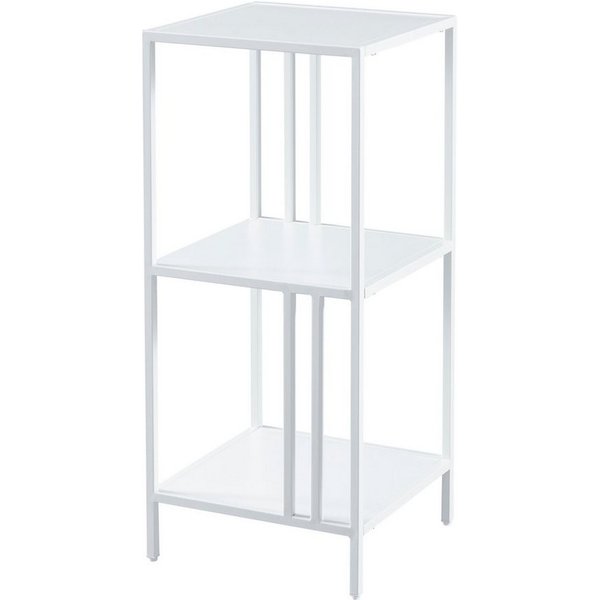 en.casa Standregal, »Kumlinge« mit drei Ablagen Stahl 80x35x35cm Weiß